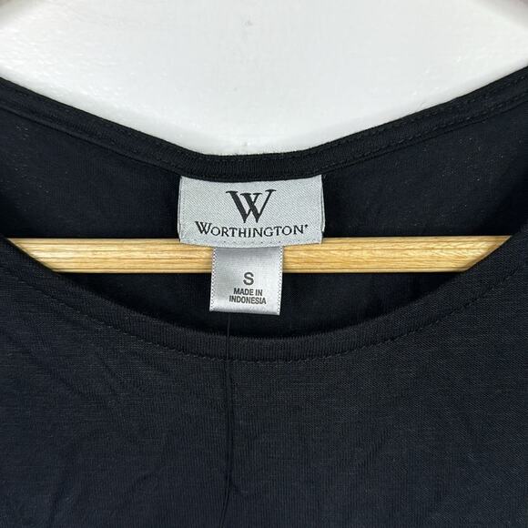 WORTHINGTON Blue Black White Sleeveless Blouse Tank Top Shirt Size Small - Picture 7 of 11